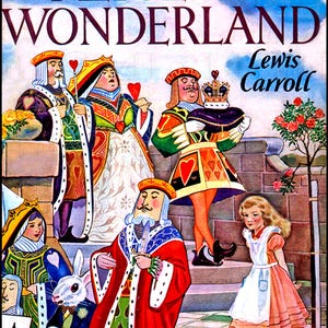 COUVERTURE DU LIVRE ALICE AU PAYS DES MERVEILLES. Illustration vintage. Alice au pays des merveilles vintage téléchargement impression numérique.