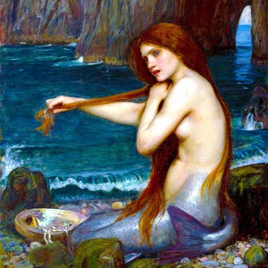 Ilustración de sirena victoriana: arte de cuento de hadas vintage (descarga digital)