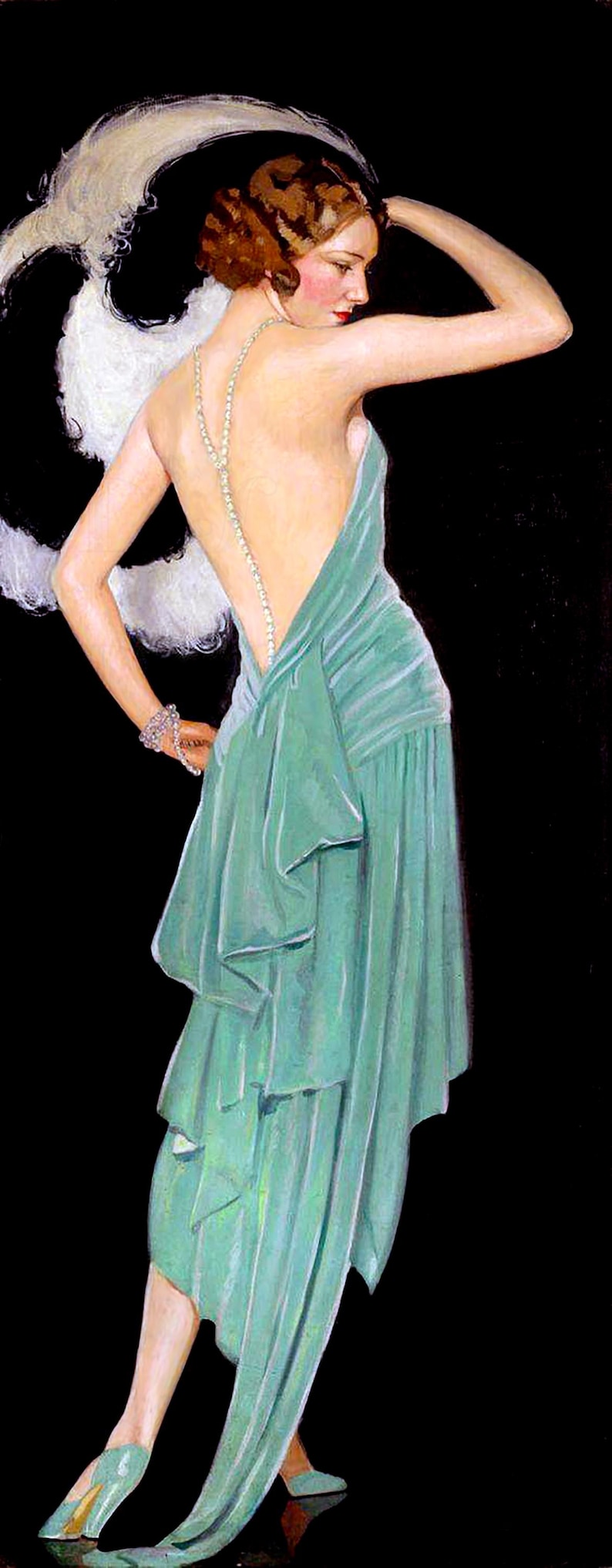 Art Deco Flapper Illustration: 1920s French Fashion Print (digital ...