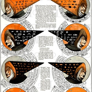 ANTIEKE HEKSENhoed Spel Halloween-illustratie. ZELDZAAM! Vintage digitale Halloween-download. Fantastisch voor Halloween-papierknutsels!
