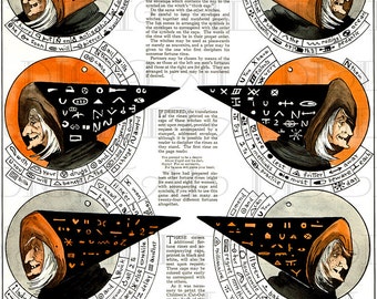 ANTIQUE WITCH'S Hat Game Halloween Illustration. RARE! Vintage Halloween Digital Download. Fantastic For Halloween Paper Crafts!
