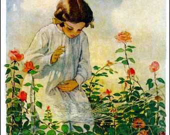 Finding A Spider&#39;s Web.  Jessie Wilcox Smith  Digital VINTAGE llustration. Digital Jessie Wilcox Smith DOWNLOAD. Digital Vintage Child Print