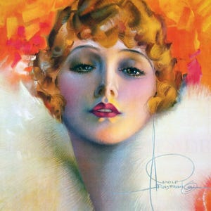 Art Deco Flapper Illustration: Red Bobbed Hair, Vintage Rolf Armstrong (Digital Download)