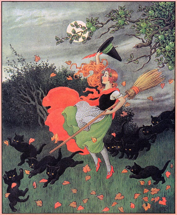 Pretty Girl Fairy WITCH Ready to Fly With the Wind! VINTAGE Fairy