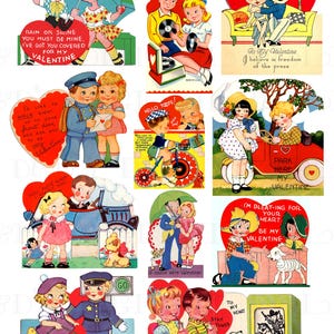 Vintage Couples Valentine Clip Art Collage (Digital Download)