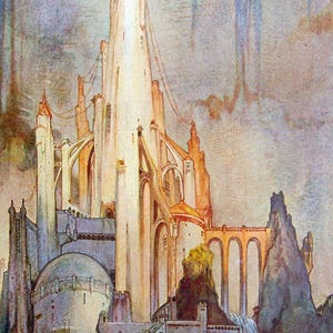 RARE William Timlin Vintage Castle Illustration: Ethereal Fairy Tale Art (Digital Download)