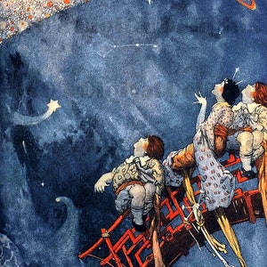 Startling Starry Space FAIRY Tale. VINTAGE  Illustration. Digital DOWNLOAD