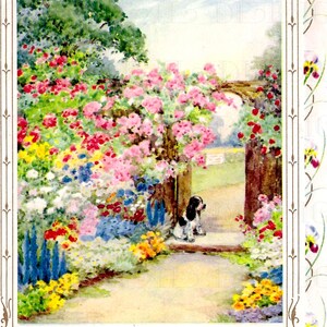 Para o Querido PAI! Lindo Cartão Vintage de Jardim. Download Digital de Cartão Vintage. Com/Sem Escrita. Perfeito para Fazer Cartões!