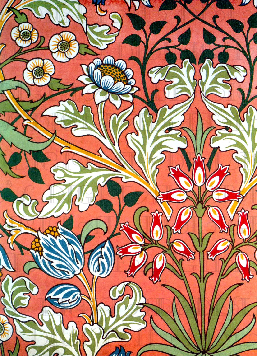 Simply Stunning Flowers Vintage Art Nouveau Morris Flower Etsy