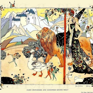 LARGE RARE Exquisite Art Deco Fairy Princess. Gladys Peto VINTAGE Illustration.  Fairies Digital Download