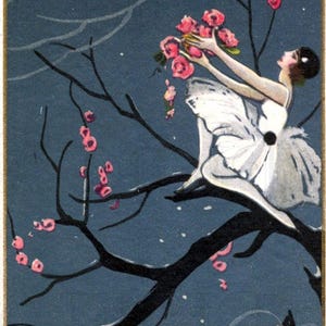 Columbine, Rosas sob o Luar. Ilustração de cartão postal vintage. Download digital. Impressão digital. Uma de nossas pechinchas. 1,35 downloads.