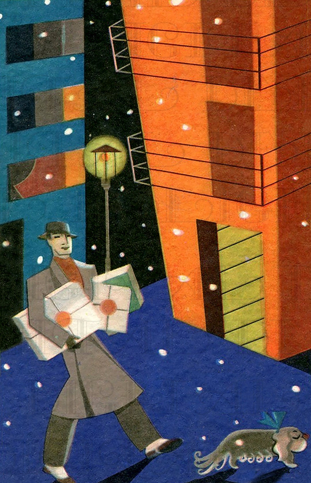 Ultra Moderner Weihnachten Vintage Illustration