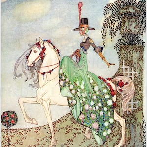 In The Garden. Deco Kay NIELSEN  Vintage Illustration.  In Powder and Crinoline. Digital Download. Digital PRINT. From FIRST Edition.