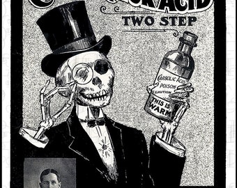 CARBOLIC Acid! Digital HALLOWEEN Download. Vintage Halloween Illustration. Vintage Halloween Sheet Music Digital Download. 2 Ways!