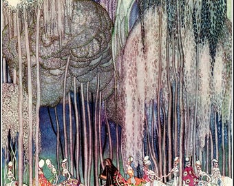 Kay Nielsen art-decoprint: dansende prinsessen vintage illustratie (digitale download)