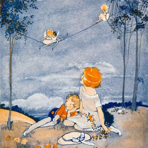 Lámina de hadas de Hilda Cowham: Ilustración vintage de un equilibrista (descarga digital)