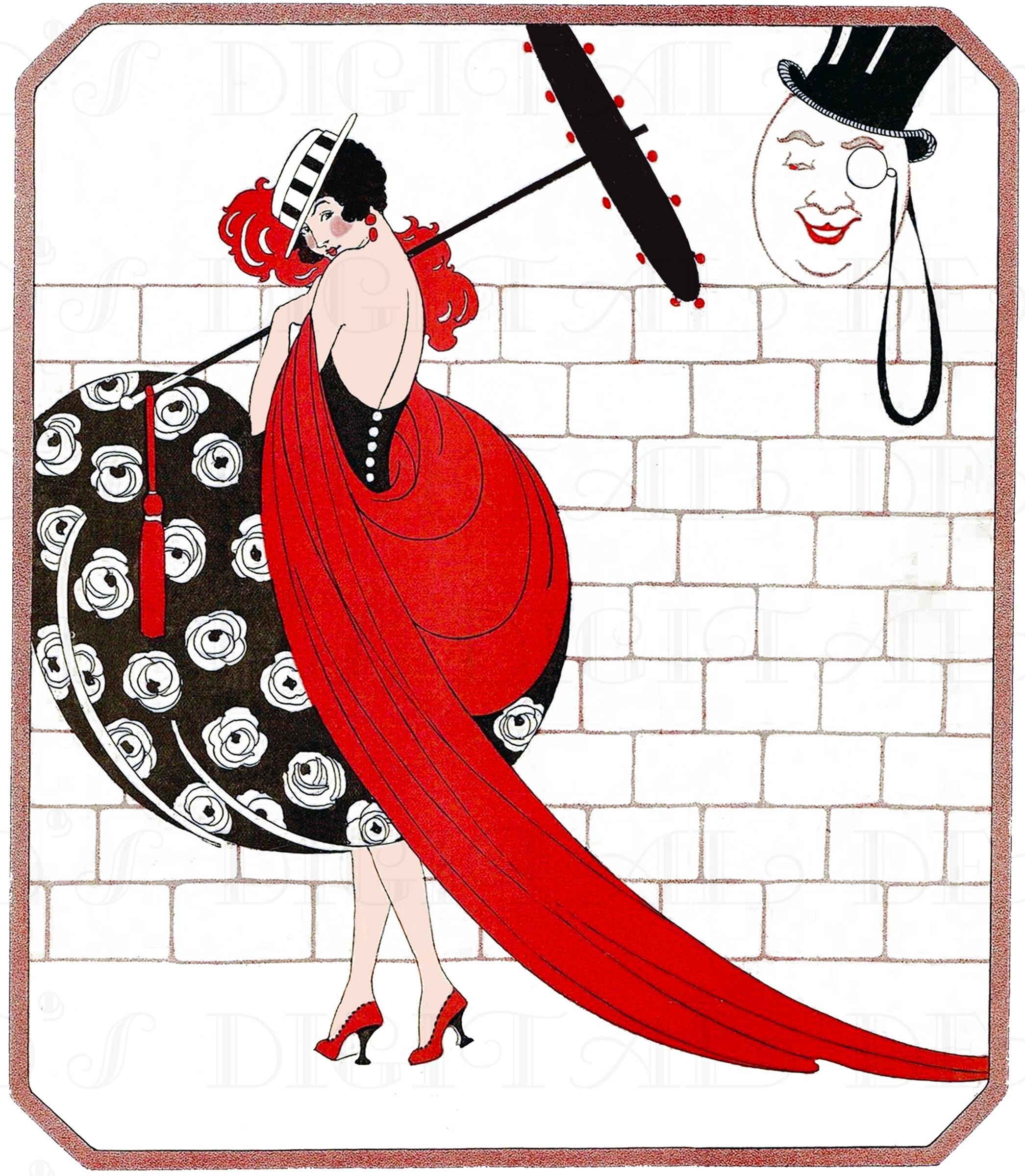 DELICIOUS Art Deco FLAPPER! Vintage Deco Sheet Music Illustration. Deco ...
