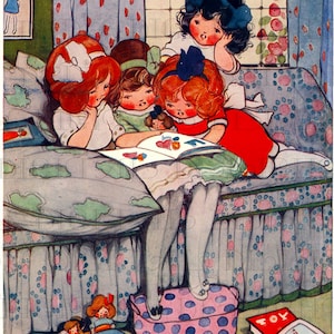 Mein LIEBLINGS! Kinder LESEN! Hilda Cowham. Vintage Kinder Illustration. Vintage druckbare DIGITALE Bild Download. Digitaldruck.