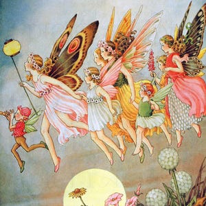 Vintage Fairy Carnival Illustration: Children's Book Art (Digital Download)