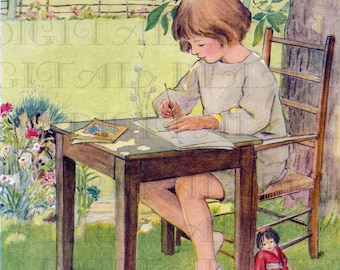 The Next Famous Author. My Storybook. VINTAGE ILLUSTRATION. Digital Download. Vintage Book Print.