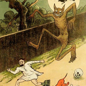 RARE VINTAGE Halloween Digital Download. Devils Chasing. Odd. Offbeat