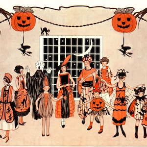 RARE!! 2 Pages! Dennison BOGIE Book! Art Deco HALLOWEEN Costumes! Vintage Digital Halloween Download. Original 1920s Halloween Bogie Book.