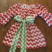 Reviewed by Anonymous reviewed Red and White Christmas Chevron Peasant Top with Bell Sleeves and Green and White Chevron Sash