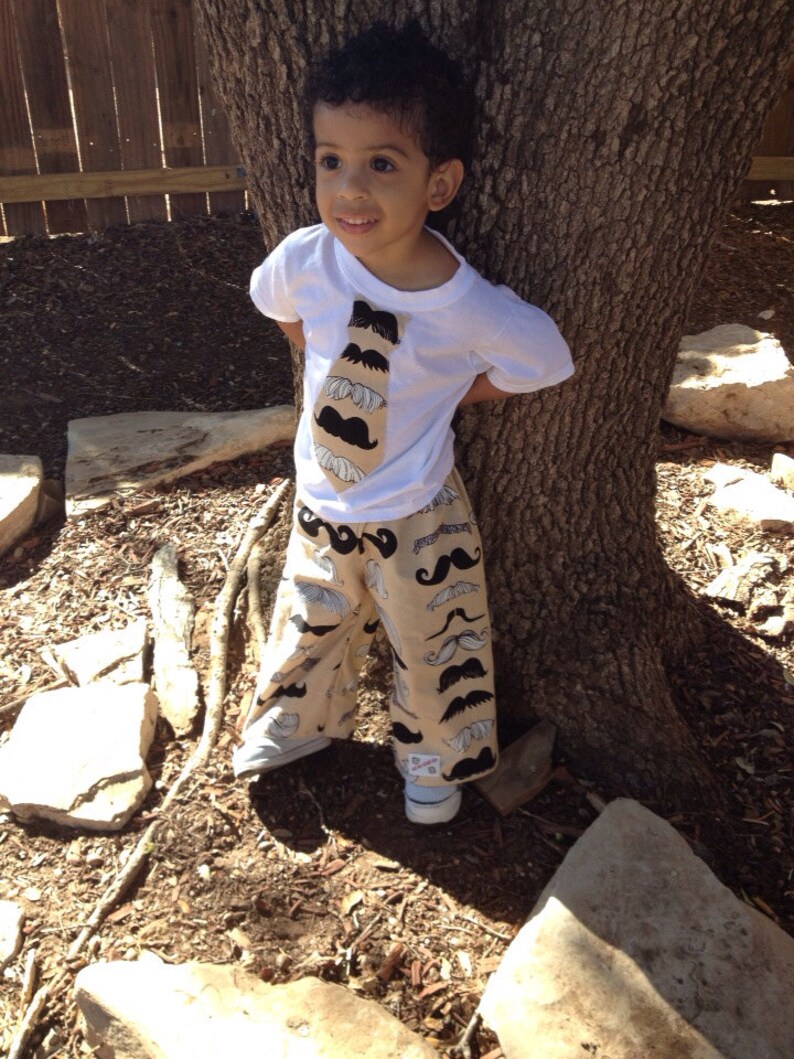 Boys' Mustache 2 Piece Set....Applique Shirt and image 1