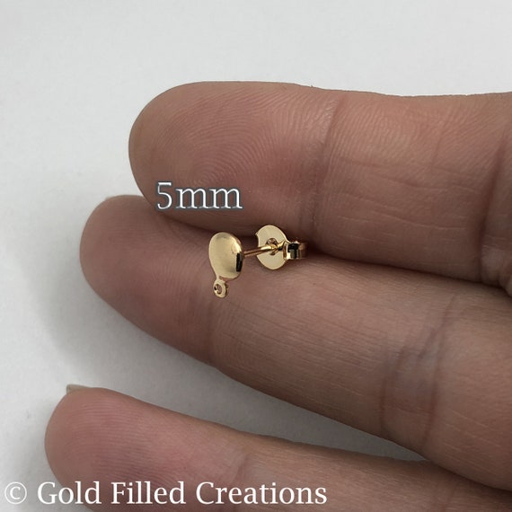 Gold Filled Round Earrings Studs Bulk 4 10 50 Pieces 20 OFF