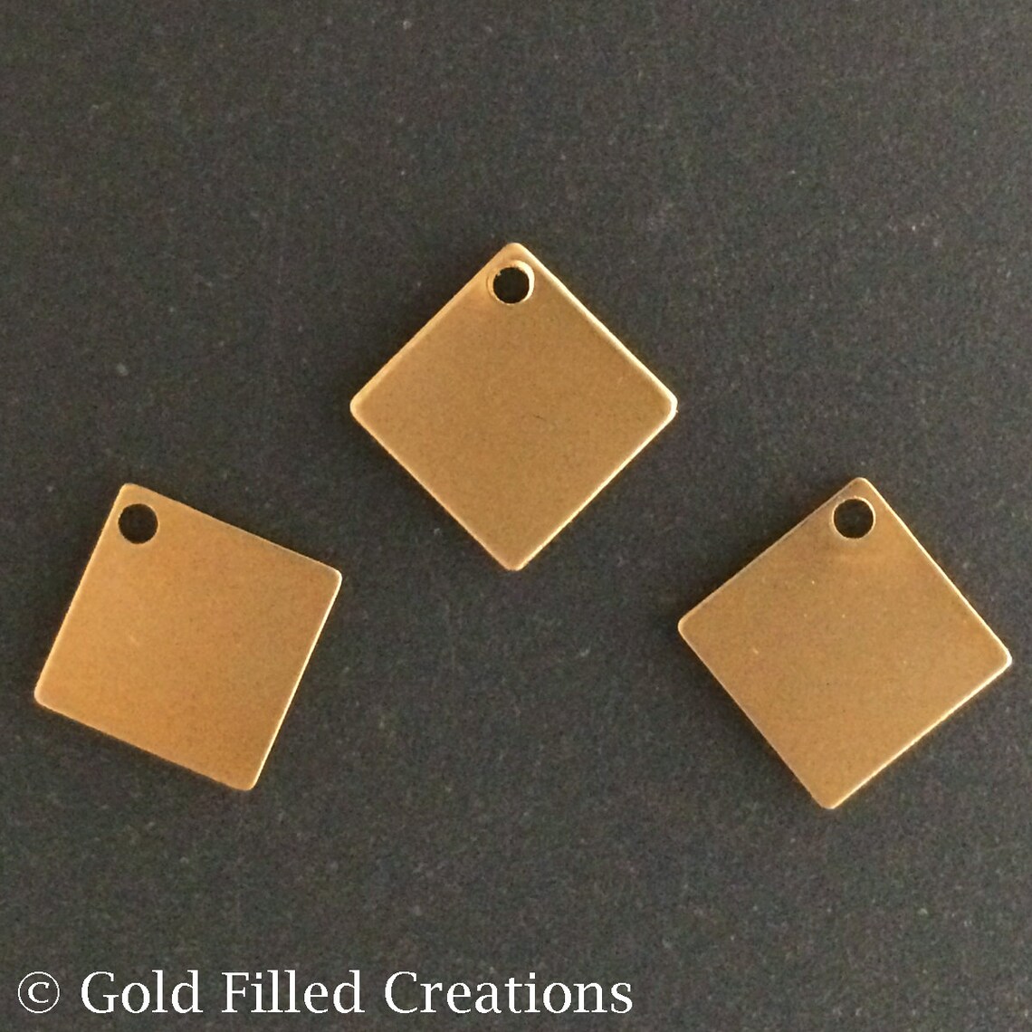 10pcs Gold Filled Square stamping blanks 8.5mm gold Square Etsy