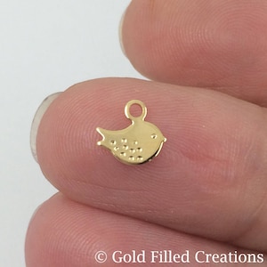 Gold Filled Bird Charms bulk , 10 50 150 300 pcs 30%OFF , gold fill Sparrow Charm 8mm , gold pendant Bird , Small Bird Charm , Bird Pendants