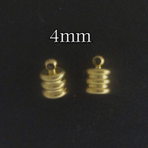 Gold filled end caps 4mm bulk , 4 20 50 pcs 25%Off , gold fill leather cord end caps gold , gold tube end caps will fit the 4-4.5mm leather