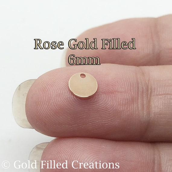 Rose Gold Filled Tiny Stamping Blank Round Disc Tag 6mm 21ga Bulk 10 50 100 Pcs 20 off Rose Gold Disc Stamping Blanks Rose Gold Fill Etsy