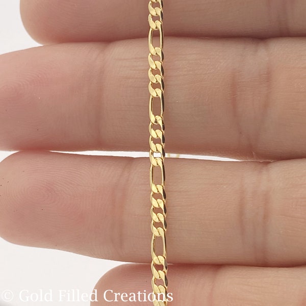 Gold Filled chain Figaro  , 1 3 5 10 20Feet 15%OFF, gold Faceted Cutting Figaro Chain , gold fill figaro chain  , jewelry making chain