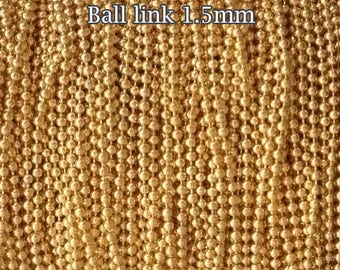 Gold Filled chain, wholesale Ball chain 1.5mm, choose length 1 3 5 10 20 30 50 Feet, gold fill chain Ball bulk, 30%Discount price quantity