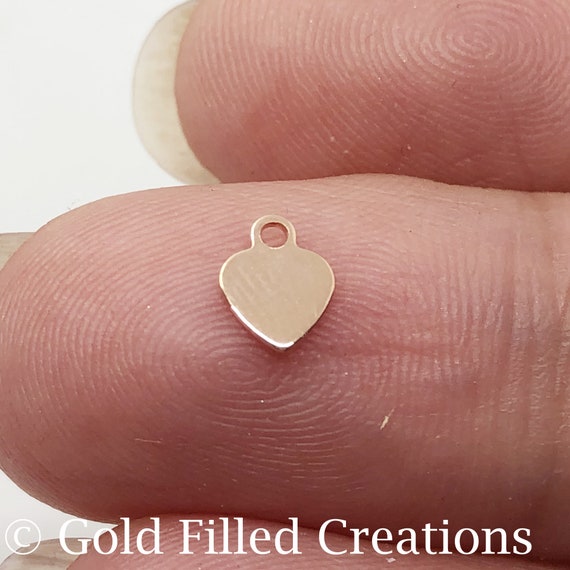 20pcs Rose Gold Filled Tiny Heart Charms Pendant Rose Gold