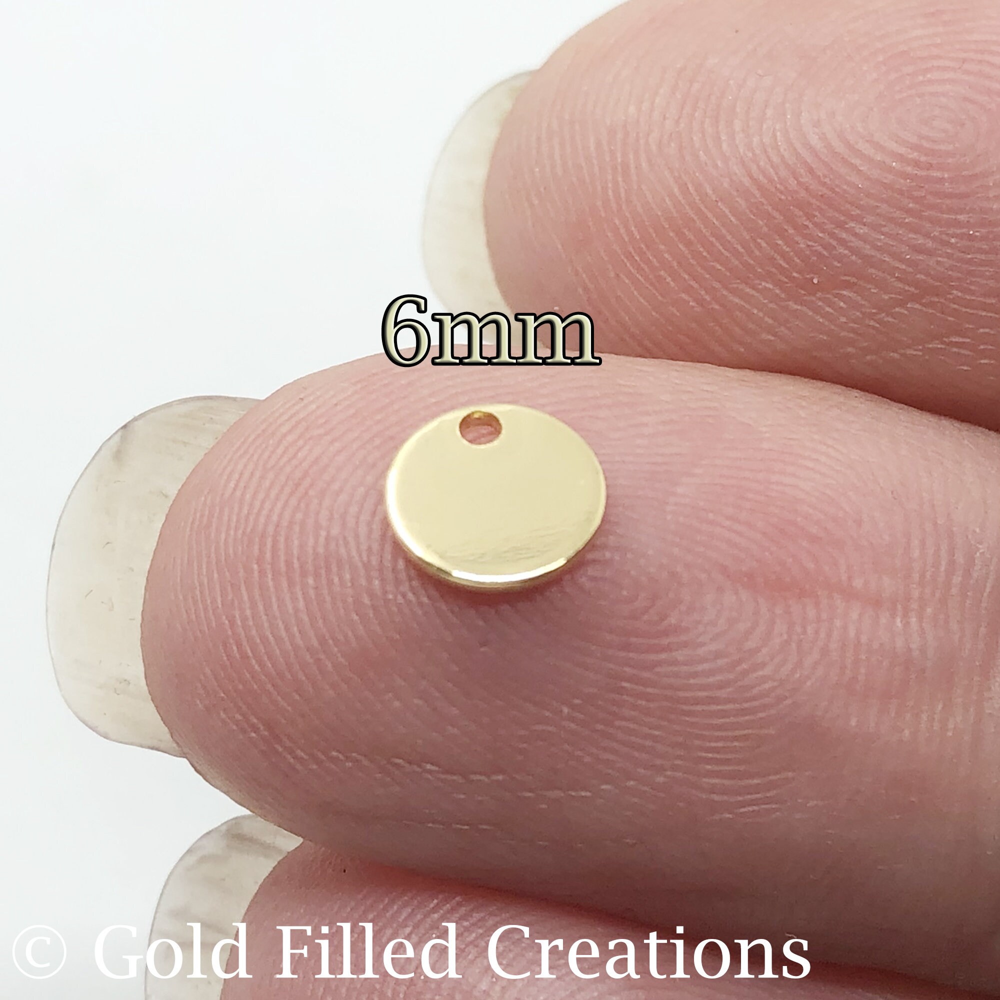 Gold Filled tiny stamping blank round disc tag 6mm bulk , 10 50 100 pcs 20%Off , gold fill stamping Blank , Hand Stamping , jewelry making