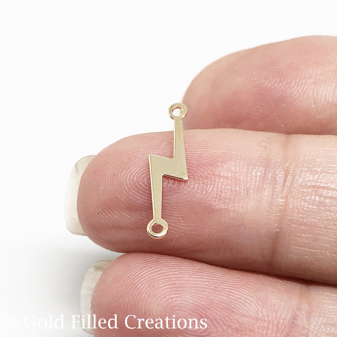Gold Filled Lightning Bolt Connectors Charms Bulk , 20 100 250 Pcs 25