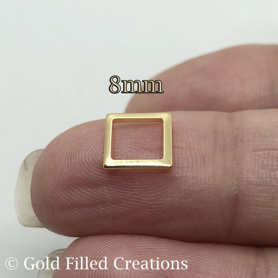 Gold Filled Square Charms 8mm Bulk 10 50 100 Pcs 25%OFF Yellow