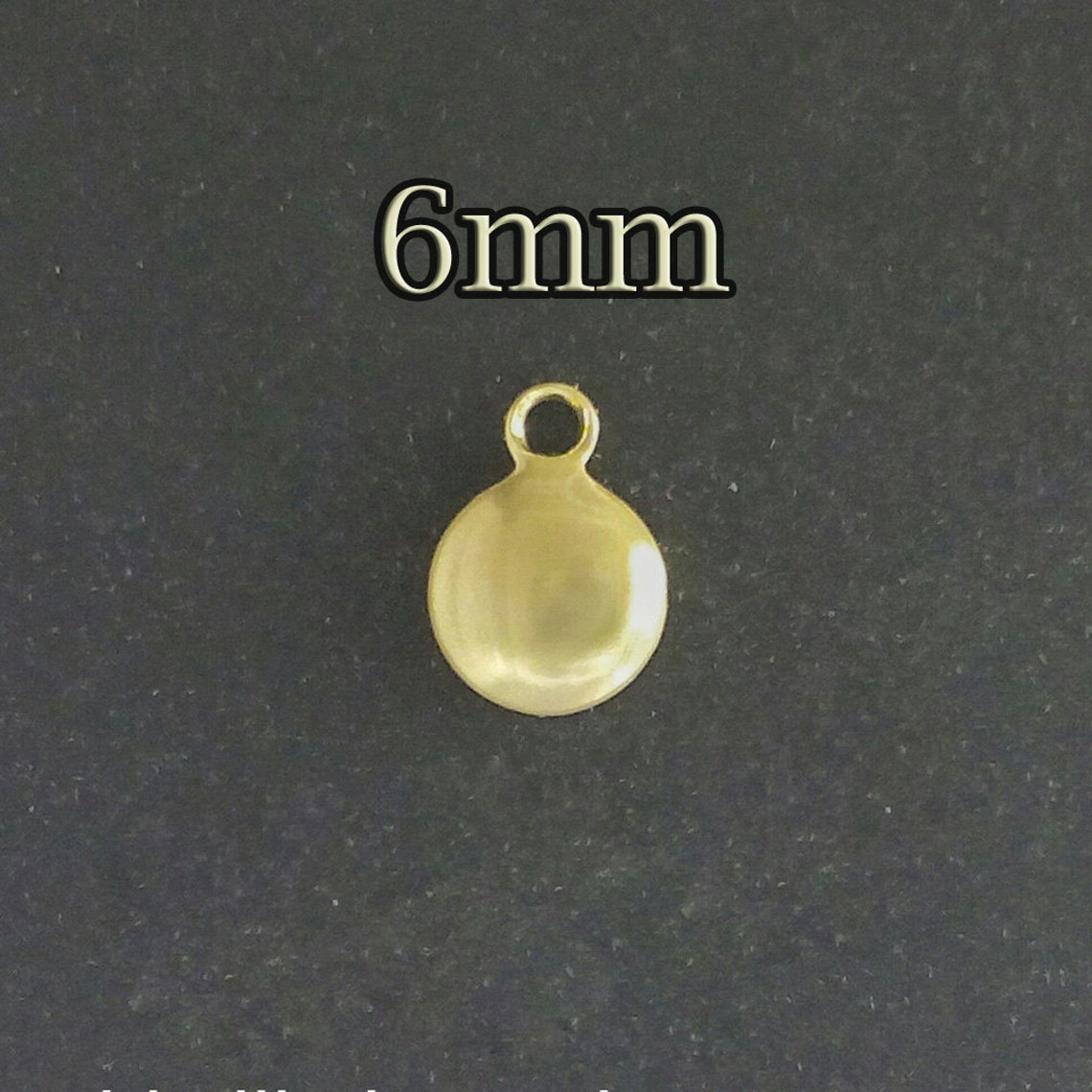 100pcs Gold filled charms wholesale round charm 6mm gold Etsy