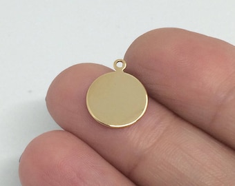 Gold Filled stamping Disc Round blank 12mm bulk , 5 15 pieces 15%OFF, gold fill disc blanks , gold stamping Blank charms , gold Disc tag