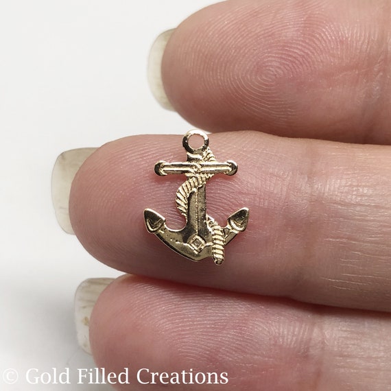 Gold Filled Charms Anchor Pendant Bulk 15 30pcs 20%OFF