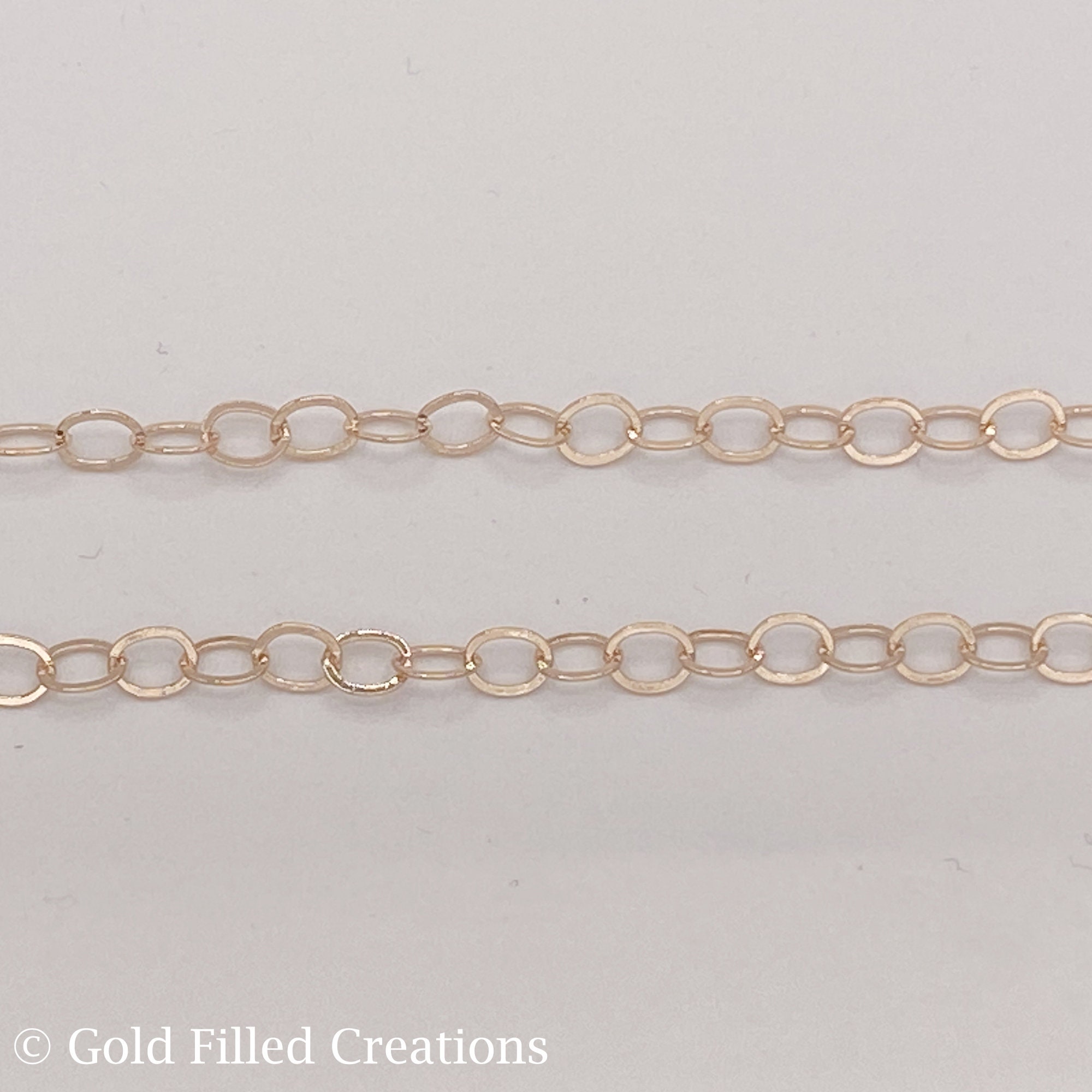 ローズゴールドフィルドチェーン、フラットケーブル 4.6x3.6 mm バルク