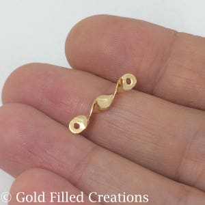 Gold Filled bar Connectors links bulk , 10 50 pieces 15% OFF, gold Twisted Bar Connectors , gold fill 2 Hole Bar , Connector Jewelry making