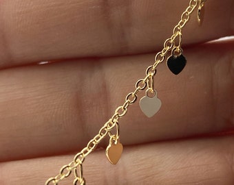 Gold Filled heart charm chain , 1 3 5 10 20FT 20%Off , Gold Heart chain , heart dangle chain , chain heart charms , Lovely Hear Chain ,
