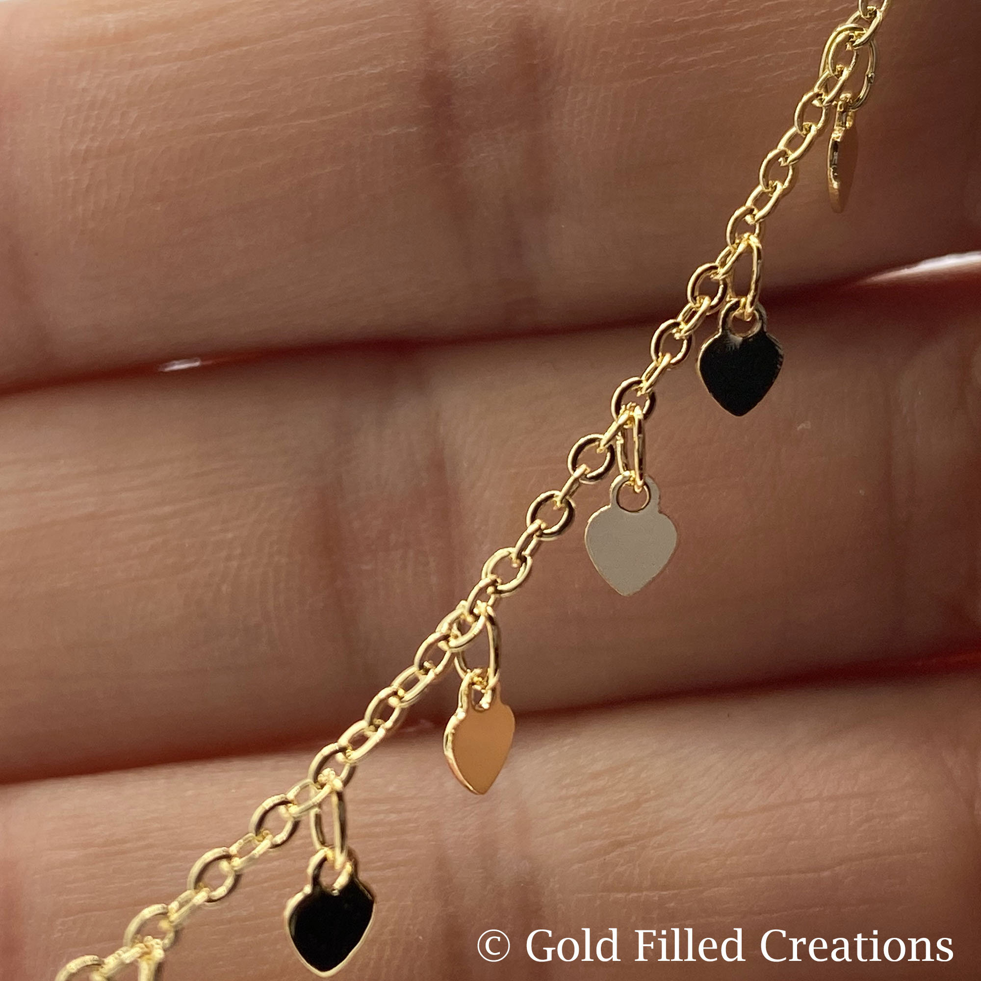 Gold Filled Heart Charm Chain 10 20FT 20%off Gold Heart - Main Image