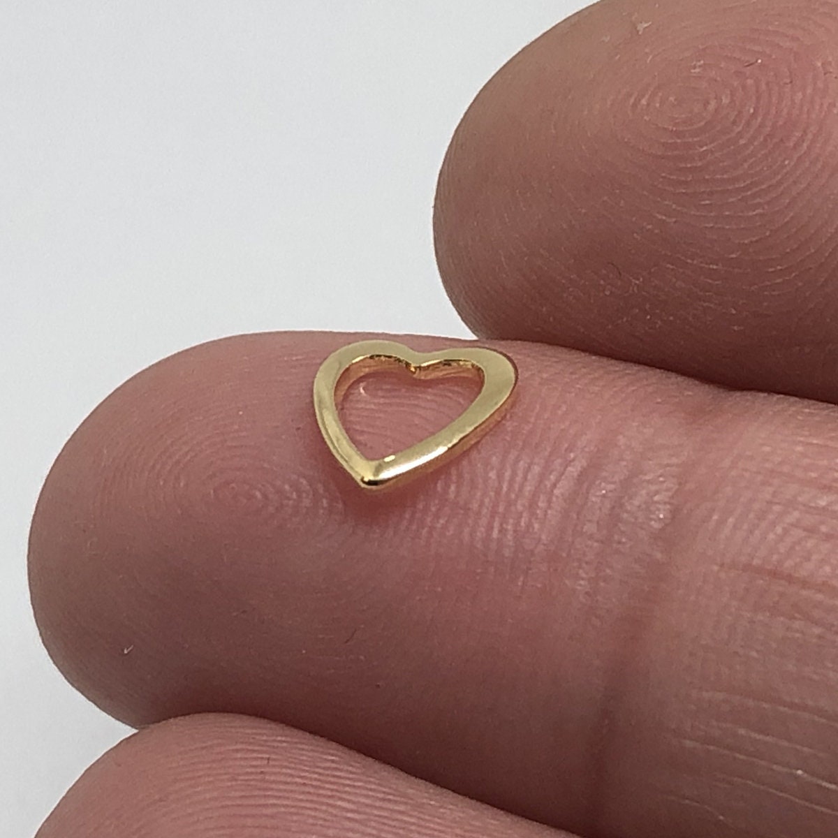 10 Tiny Gold Plated Heart Charms, Heart Spacer Beads, Bulk Charms for  Jewelry Making HC-G 