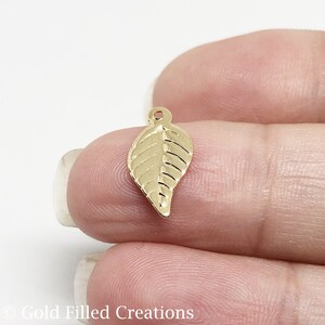 Gold filled Leaf charms 15mm bulk , 10 50 100pcs 20%OFF , gold leaf pendant charms , gold fill charm pendant leaves , supply jewelry finding