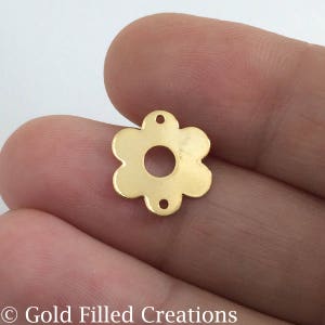 Gold filled Flower connectors link bulk , 5 15 50 pcs 25%Off , gold Flower charms connectors , Gold fill flower link , gold connector link