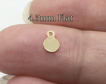Gold Filled Round Disc tiny stamping blanks tag 4.5mm bulk , 20 100 300pcs 20%OFF , gold fill disc Stamping Blanks , gold round blanks tag